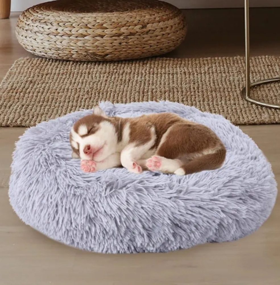 Fluffy Gray Pet Bed - Picture 7 of 8